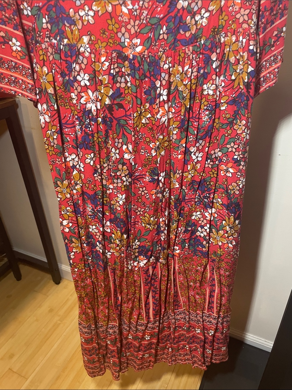 JODIFL Red Floral Tie-Front Maxi Dress - Picture 8 of 10